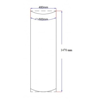 Dušo kabinos šoninis stiklas lenktas 480x1470grey 4.21. Dušo kabinos šoninis stiklas lenktas 480x1470grey 4.21.