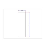 Shower enclosure side glass straight 495x1680 grey