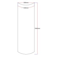 Dušo kabinos šoninis stiklas lenktas 500x1545 grey 7.2