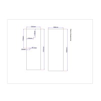 Shower enclosure rear glass 520x1510 black