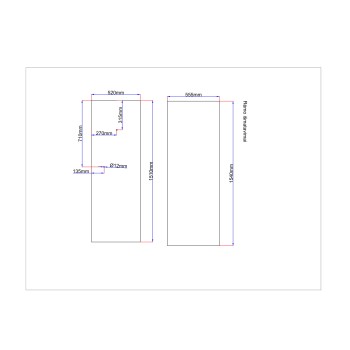 Shower enclosure rear glass 520x1510 black Shower enclosure rear glass 520x1510 black