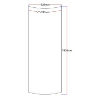 Dušo kabinos šoninis stiklas lenktas 535x1400 skaidrus 4.17. 