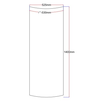Dušo kabinos šoninis stiklas lenktas 535x1400 skaidrus 4.17. 