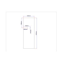 Shower enclosure rear glass 540x1535 black