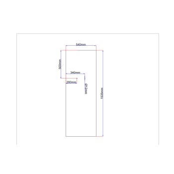 Shower enclosure rear glass 540x1535 black Shower enclosure rear glass 540x1535 black