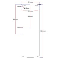 Shower enclosure doors curved 540x1545 gray 2.18.