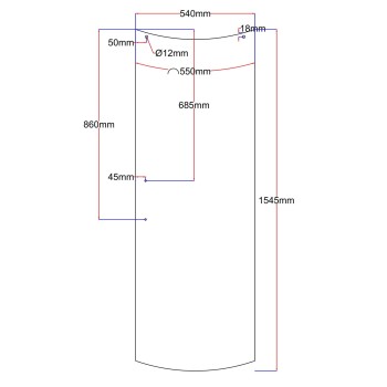 Shower enclosure doors curved 540x1545 gray 2.18. Shower enclosure doors curved 540x1545 gray 2.18.