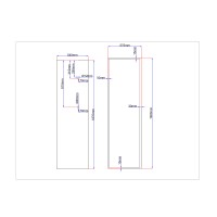 Dušo kabinos galinis stiklas 540x1870 juodas 