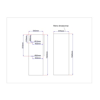 Shower enlcosure rear glass 543x1523 black Shower enlcosure rear glass 543x1523 black