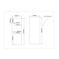 Shower enclosure rear glass 545x1520 black