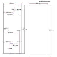 Shower enclosure rear glass 553x1505  black