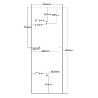 Shower enclosure rear window 555x1540 black