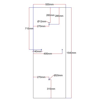 Shower enclosure rear window 555x1540 black Shower enclosure rear window 555x1540 black
