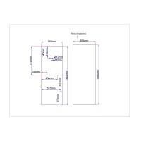 Shower enclosure rear glass 555x1565 black