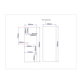 Shower enclosure rear glass 555x1565 black Shower enclosure rear glass 555x1565 black