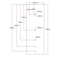 Shower enclosure rear glass 565x1600 mm black 5.29