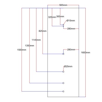 Shower enclosure rear glass 565x1600 mm black 5.29 Shower enclosure rear glass 565x1600 mm black 5.29