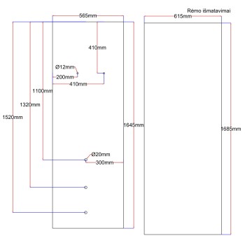 Shower enclosure rear glass 565x1645 black 2006 Shower enclosure rear glass 565x1645 black 2006