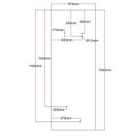 Dušo kabinos galinis stiklas 575x1545 juodas I 5.21.