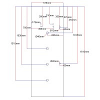 Shower enclosure rear glass 575x1610 mirror