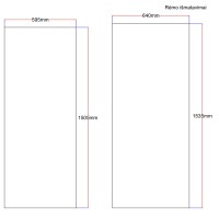 Shower enclosure rear window 595x1505 black