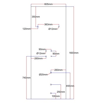 Shower enclosure rear glass 605x1600 black pearl Shower enclosure rear glass 605x1600 black pearl
