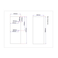 Shower enclosure rear glass 610x1575 black