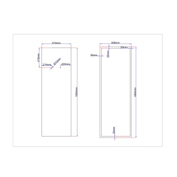Shower enclosure rear glass 610x1854 black Shower enclosure rear glass 610x1854 black
