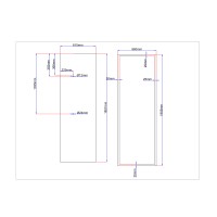 Dušo kabinos galinis stiklas 610x1857 juodas