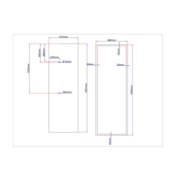 Dušo kabinos galinis stiklas 610x1857 juodas Dušo kabinos galinis stiklas 610x1857 juodas