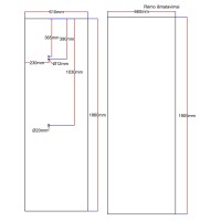 Shower enclosure rear window 610x1860 black