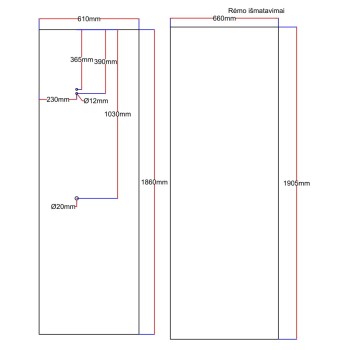 Shower enclosure rear window 610x1860 black Shower enclosure rear window 610x1860 black