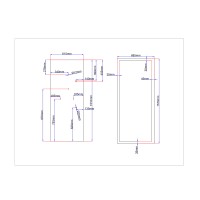 Shower enclosure rear glass 615x1510 black