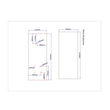 Shower enclosure rear glass 615x1570 mirror Shower enclosure rear glass 615x1570 mirror