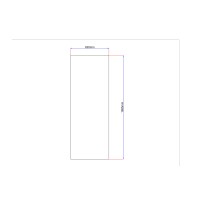 Shower enclosure side glass straight 620x1685 grey