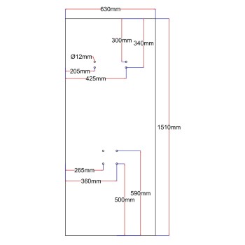 Shower enclosure rear glass 630x1510 black Shower enclosure rear glass 630x1510 black