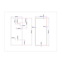 Shower enclosure rear glass 655x1620 black