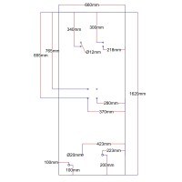 Shower enclosure rear glass 660x1620 black 