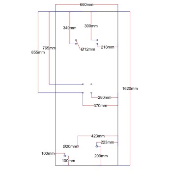 Shower enclosure rear glass 660x1620 black  Shower enclosure rear glass 660x1620 black