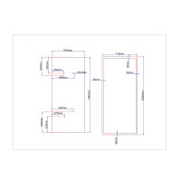 Shower enclosure  rear glass 670x1545 black
