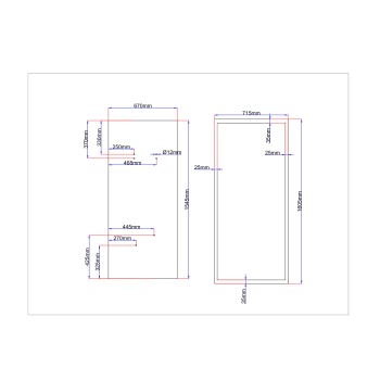 Shower enclosure  rear glass 670x1545 black Shower enclosure  rear glass 670x1545 black