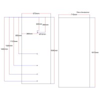 Shower enclosure rear window 670x1545 black