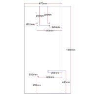 Dušo kabinos galinis stiklas 675x1550 K8614 juodas I 5.10.