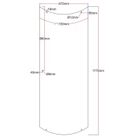 Shower enclosure door curved 675x1775 (curved part 720 mm) fabric 2.60.
