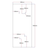 Shower enclosure rear window 680x1550 black 5.26.