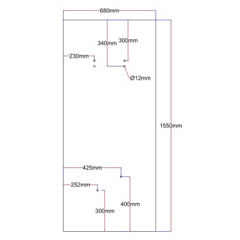 Shower enclosure rear window 680x1550 black 5.26. Shower enclosure rear window 680x1550 black 5.26.