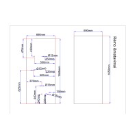 Shower enclosure rear glass 690x1585 blue 
