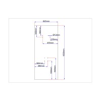Shower enclosure rear glass 695x1600 black