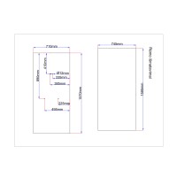 Shower enclosure rear glass 710x1570 black