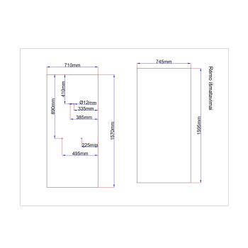 Shower enclosure rear glass 710x1570 black Shower enclosure rear glass 710x1570 black